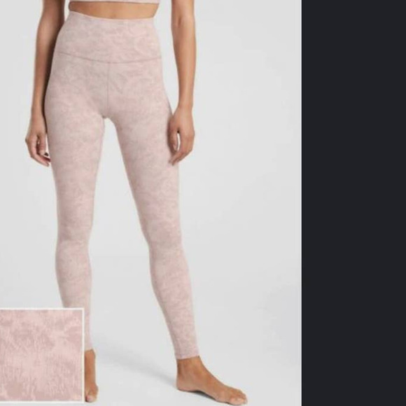 Athleta Pants - Athleta Elation texture tight frosted floral pink